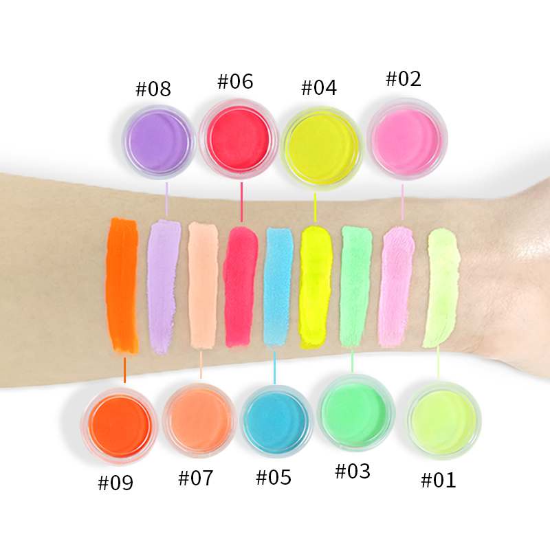 OEM макияж нетоксичный веганских материалов красочные 14 видов цветов свечение торт активированную воду Неон УФ пастельно-подводка для глаз