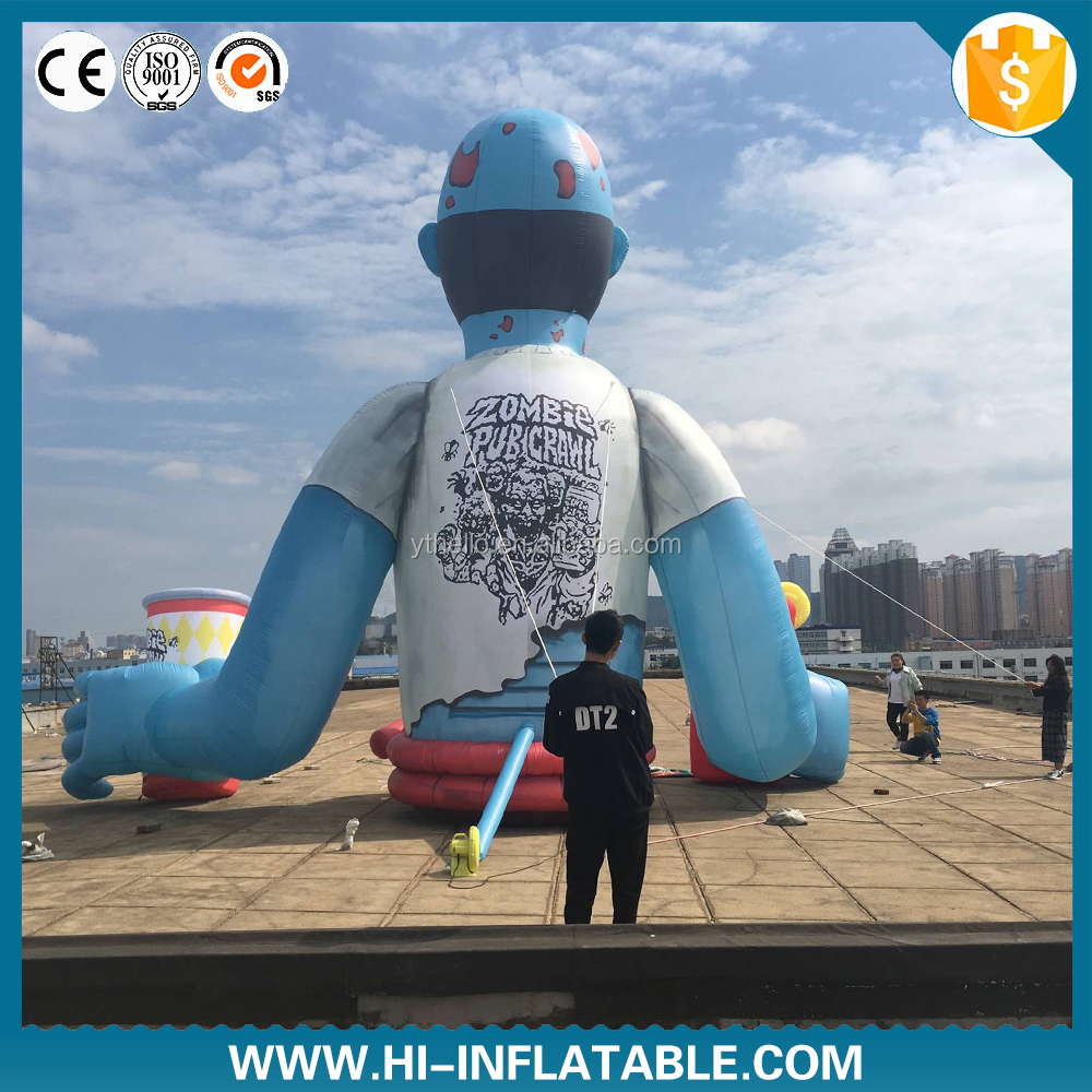 Customize halloween decoration inflatable giant Zombie terror model blooding horrible Inflatable Zombie model