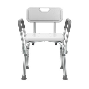 Chaise de douche Fumingkang en alliage d'aluminium 41x49x82 cm avec dossier et accoudoirs pour personnes âgées, utilisation dans la salle de bain - Product Image 1