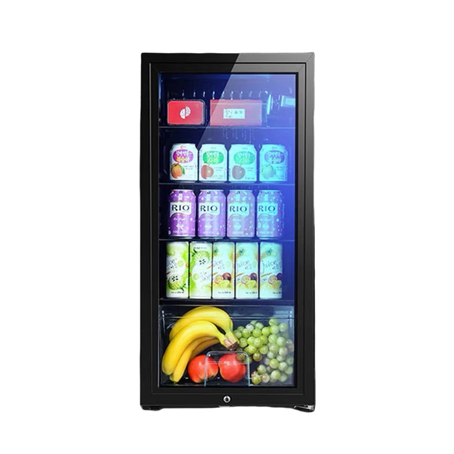 Hotel Mini Bar Fridge Tabletop 40 Liter Glass Door Mini Fridge Electric Power Silent Small Refrigerator With Lock