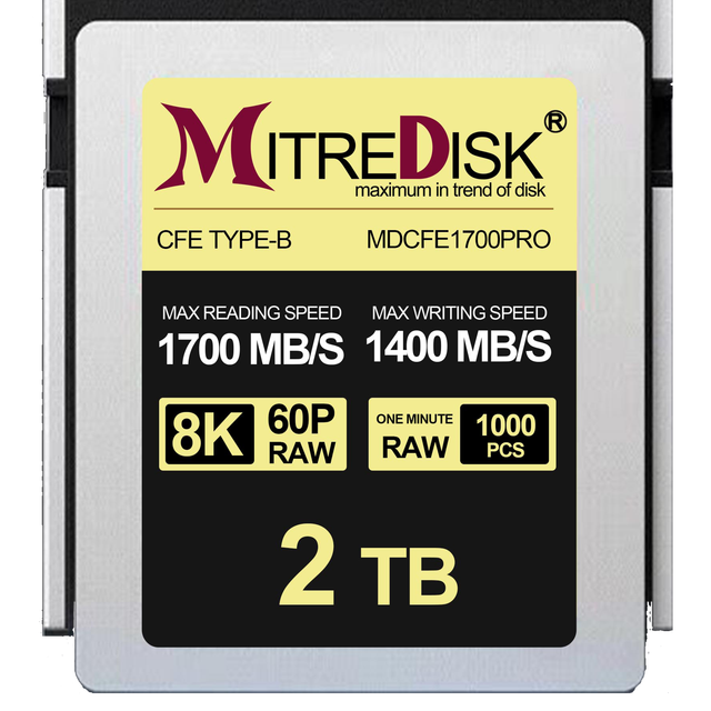 MitreDisk CFExpress Type B Compact Flash Memory Card Super Speed 1700MB/s Professional 4K 8K Video Camera 1TB/2TB Class 10