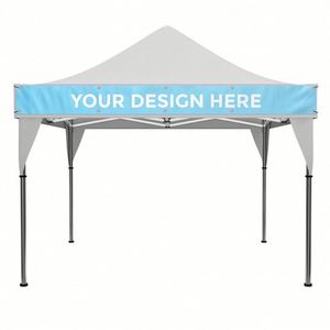 Bannière de tente personnalisée en vinyle extérieur 10x10 pour tente de réception, festival, salon professionnel, boutique éphémère, événement - Product Image 1