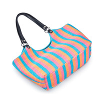 Sac à main bandoulière personnalisé pour femme en néoprène, imprimé rayé, doux et élégant, en tissu, sac fourre-tout à l'épaule pour femme