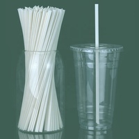 Pailles à boba compostables PHA à trois trous, emballées individuellement, jetables, écologiques, à base de plantes, pour boissons et fêtes
