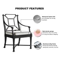 Ensemble de table et canapé de jardin en aluminium MINGFANGE, design moderne, imperméable, durable, confortable, portable, pour hôtel/villa/cour