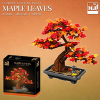 MJI 13125 Daun Maple Blok Bangunan Bunga Plastik Set Mainan Blok Bangunan Rakitan DIY Mainan Edukasi Anak Hadiah