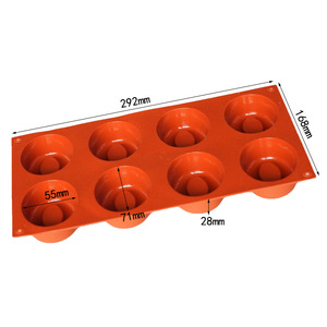 8 Cavity Oval Donut <b>Silicone</b> Mold For Mousse Cake <b>Baking</b> DIY Pastry Tool 292x168x27mm Oven Safe Food Grade - Product Image 3