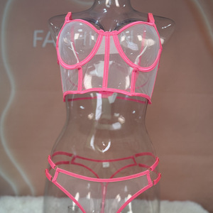 New High Quality Luxury See-Though Mesh Lingerie <b>Set</b> <b>Sexy</b> Fishbone <b>Bra</b> <b>Set</b> for Mature Woman - Product Image 4