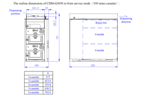 Módulo dispensador de efectivo apilable al por mayor, reciclador de efectivo para punto de venta al por menor, quiosco de pago de autoservicio de oficina frontal CTI - Product Image 3