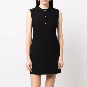 Mini robe moulante en dentelle, vêtement coréen pour femmes, sans manches, à col chemise et <span class=keywords><strong>ligne</strong></span> a, mode shopping, collection - Product Image 4