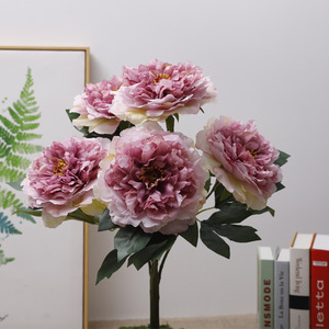 Bouquets de pivoines artificielles à 5 têtes, style européen, longue durée, pour la fête des Mères, décoration de mariage, accessoires de photographie, vente en gros de fleurs - Product Image 2