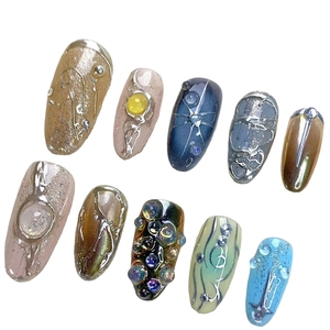 Uñas postizas personalizadas hechas a mano, 10 unidades, diseño 3D de araña de acrílico, estilo Halloween, almendradas, de cobertura completa, cuadradas, de alta calidad, tipo stiletto. - Product Image 5