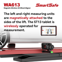 Machine d'alignement de roues portable SmartSafe WA613, aligneur de roues magnétique sans fil 3D