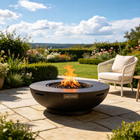Table de foyer extérieure moderne multifonction pour patio, cour et jardin, idéale pour les repas et le maintien au chaud