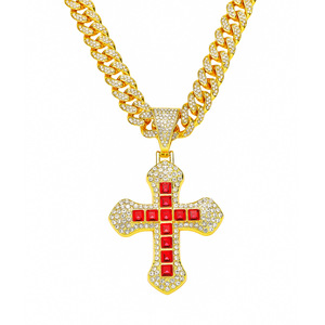 New Hot Selling Hiphop Style Alloy <b>Cross</b> Pendant Necklace Cool Personalized Men's Charm Necklace Fashion Jewelry Wholesale - Product Image 6