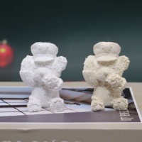 Diffuseur d'huiles essentielles en pierre poreuse en forme d'ours en plâtre mignon pour grille d'aération de voiture, désodorisant et décoration intérieure de voiture, cadeau, vente en gros