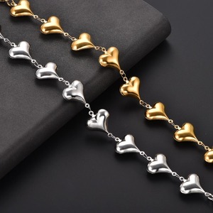Bracelet élégant étanche en acier inoxydable 316L doré, simple et ajouré, pour cheville, bijoux d'amour pour filles et femmes - Product Image 6
