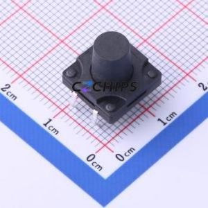 TS-KG10D-BB110F Tactile Switch Through hole Component THT,12x12mm Switch Single Pole Single Throw Round Button 2.5N Through Hole - Product Image 1