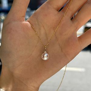 Collier en argent pur S925 avec imitation de perle de nez de cochon, design simple et tendance, vintage, avec chaîne de luxe légère - Product Image 2
