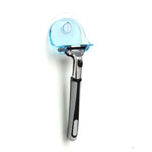 Wall mounted Shaver Shelf Plastic Clear Super Suction Cup Razor Holder Shaving Razor Rack