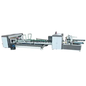 Mesin Gluer Folder otomatis jalur produksi karton bergelombang untuk mesin kemasan