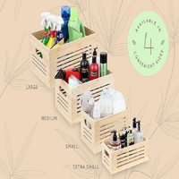 Caisses en bois de paulownia faites à la main, boîtes de rangement en bois brut pour l'organisation de la maison, la cuisine, la salle de bain, l'affichage en magasin
