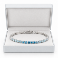 Bracelet tennis en acier inoxydable PVD zircon bleu dégradé pour marques de bijoux indépendantes