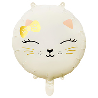 Ballons en aluminium auto-gonflables de 18 pouces en forme de patte de chat souriant de dessin animé pour décorations d'anniversaire, globos, fête prénatale, fête d'enfants