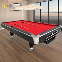 Table de billard américaine moderne sur mesure de 9 pieds avec système de retour de balles, queue incluse, pour usage professionnel intérieur, domestique ou commercial