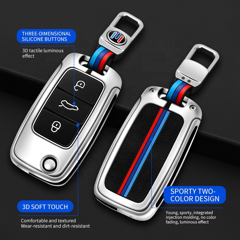 VW Zinc Alloy Luxury Car Key Cover - Compatible with Skoda, Golf 7, Passat, Audi A3 | CM Brand