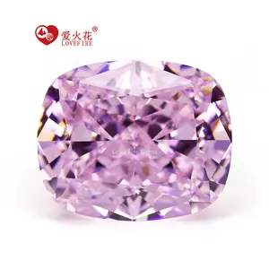 synthetic gemstone full sizes 5a+ 4k cushed ice cut colored long cushion shape loose cubic zirconia