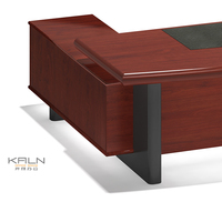 Table de PDG/gestionnaire/patron de bureau en placage de conception moderne populaire Table d'ordinateur en forme de L en bois massif bon prix Durable