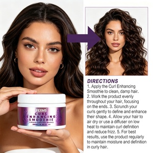Crème Coiffante Hydratante et Anti-Frisottis Effet Boucles Sublimées <span class=keywords><strong>Sans</strong></span> Alourdir les <span class=keywords><strong>Cheveux</strong></span> – Marque Blanche - Product Image 5