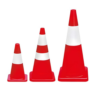 Coni Stradali Pieghevoli in PVC/PE Arancione Solido Riflettente Prismatico ad Alta Intensità, 70cm, 18", 28", 36" - Vendita all'Ingrosso - Product Image 6