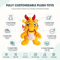 Peluche Dragon Jaune Doux, Créature Mythique, Cadeau pour Enfants, Décoration de Chambre d'Enfant, Jouet Mascotte