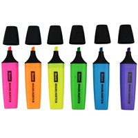 Ensemble de stylos surligneurs néon, 6 couleurs assorties, pointe biseautée, marqueur fluorescent pour l'école, le bureau, les étudiants, la prise de notes