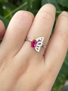 925 Bạc Vàng Cổ Điển Cho Phụ Nữ Nam Red <span class=keywords><strong>Ruby</strong></span> Đá Quý Cho Đám Cưới Engagement Món Quà Đảng Tối Thiểu Đặt Hàng 2Pcs - Product Image 4