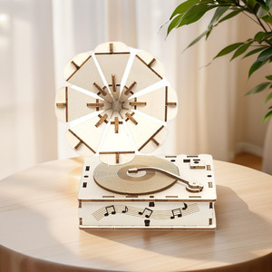 Wooden Music <b>Box</b> 3D <b>Puzzle</b> Laser Cut DIY Craft Rotating Home Decoration Gift - Product Image 1