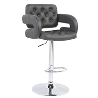 Tabouret de bar en cuir PU noir et velours, réglable, pivotant, pour îlot de cuisine