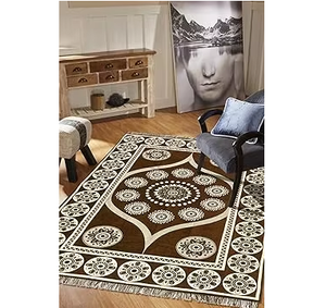 Alfombra de chenilla de 5x7 pies alfombra de terciopelo suave para sala de estar y dormitorio alfombra de piso para el hogar diseñador Dari para piso - Product Image 4