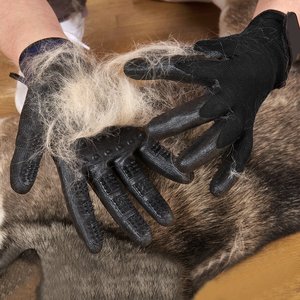 Horshi Stock Guantes de aseo de caballos de gran tamaño Manoplas diarias para eliminar <span class=keywords><strong>el</strong></span> pelo de mascotas para <span class=keywords><strong>baño</strong></span> suave Deshedding Masaje Caballos Gatos Perro - Product Image 4