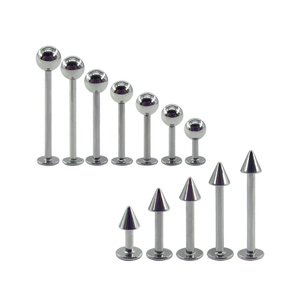 NUORO 14G/16G/18G/20G <strong>Lip</strong> Labret Medusa <strong>Monroe</strong> <strong>Rings</strong> Stainless Steel Ball Flat Back Helix Tragus Cartilage Earring Stud 6-14mm - Product Image 2