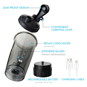 Garrafa de Shake Fácil de Transportar com Fundo Destacável, Segura e Limpa, Carregamento Tipo-C, Garrafa de Água para Academia - Product Image 3