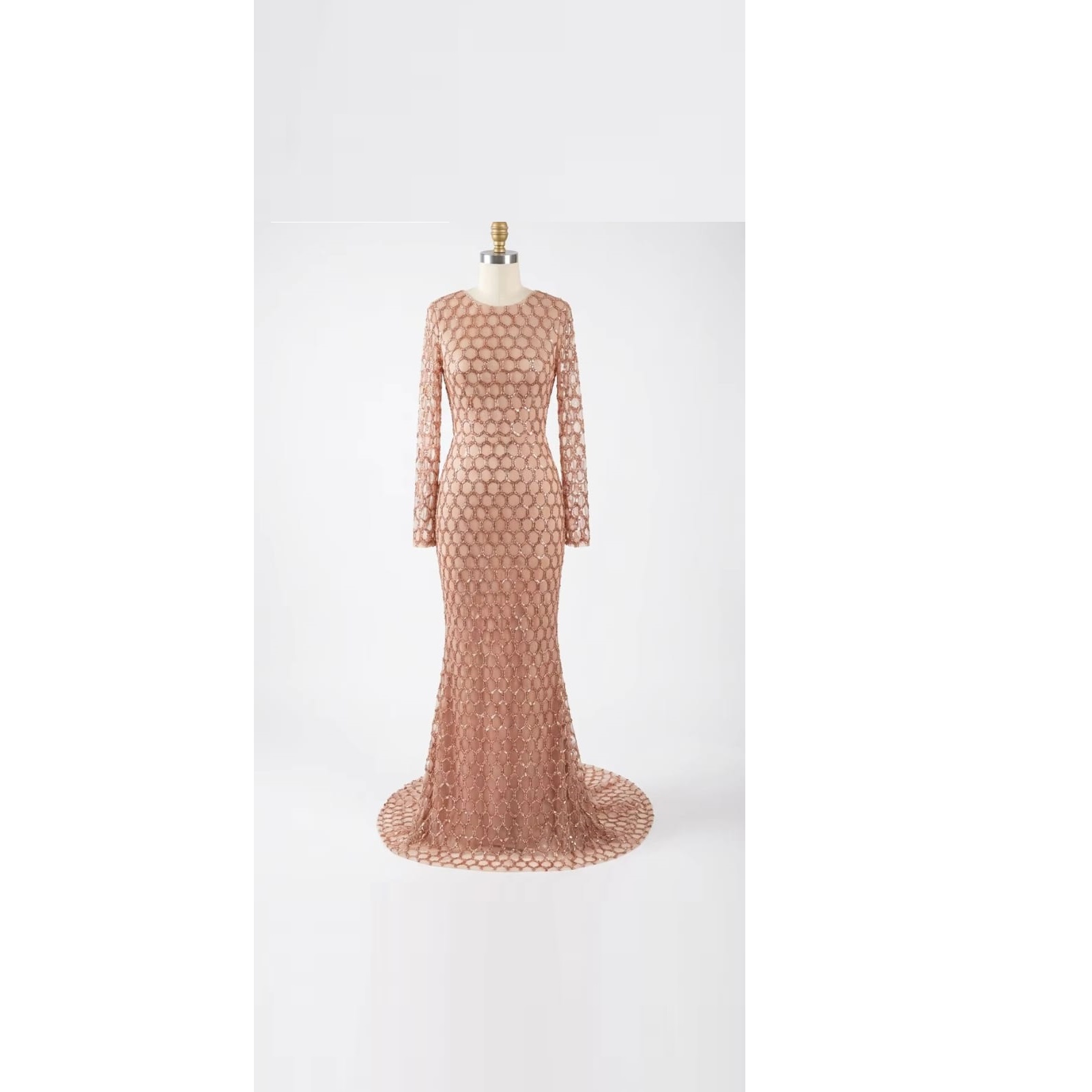 bride rose gold mermaid wedding dress Janique 24983