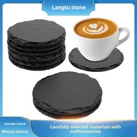 Ensemble de sous-verres classiques de style japonais Coussinets d'isolation thermique en roche naturelle pour bar et restaurant Tapis et coussinets en ardoise en gros