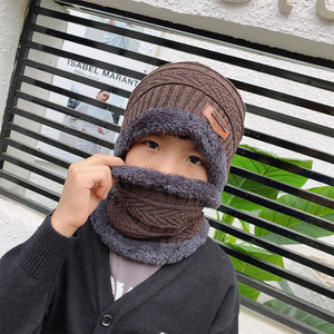 <span class=keywords><strong>Ensemble</strong></span> <span class=keywords><strong>bonnet</strong></span> et écharpe en fourrure épaisse tricotée coupe-vent et chaude pour enfants, hommes et femmes - Product Image 5