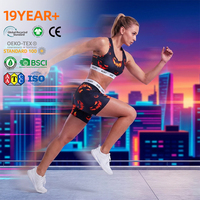Ensemble de soutiens-gorge de sport athlétiques à taille haute, anti-humidité, pour l'entraînement, avec motif sourire maléfique vibrant personnalisé, style street art, pour la gym et les tenues intimes de sport
