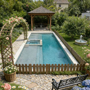 Piscine rectangulaire de grande taille en fibre de verre sur mesure avec marches, pour jardin, enterrée, pour maison, complexe hôtelier, grande - Product Image 5