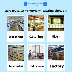 مروحة سقف صناعية 56 بوصة، مروحة كهربائية معلقة بخمس شفرات، مروحة منزلية، مروحة تجارية للمستودعات والمهاجع ذات تدفق هواء كبير - Product Image 2