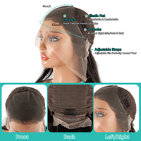 Perruques Lace Front sans colle 100% Cheveux Humains Vierges, Perruque Lace Frontale Complète 13*4, Facile à Installer